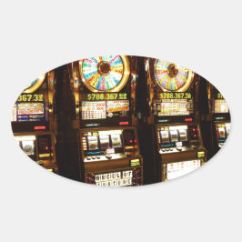 Glücksspielmaschine ein bewaffnetes Bandit-Geld La Ovaler Aufkleber