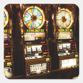 Glücksspielmaschine ein bewaffnetes Bandit-Geld La Quadratischer Aufkleber