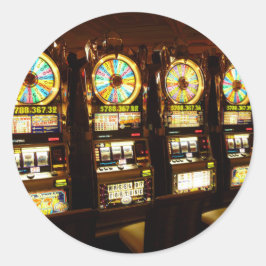 Glücksspielmaschine ein bewaffnetes Bandit-Geld La Runder Aufkleber