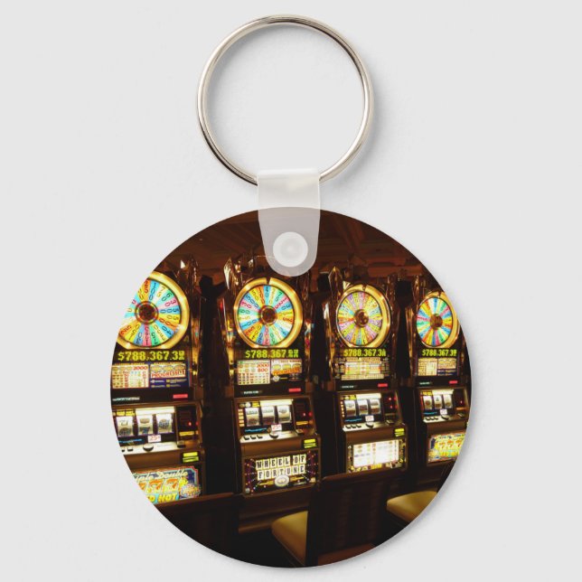 Glücksspielmaschine ein bewaffnetes Bandit-Geld La Schlüsselanhänger (Vorderseite)