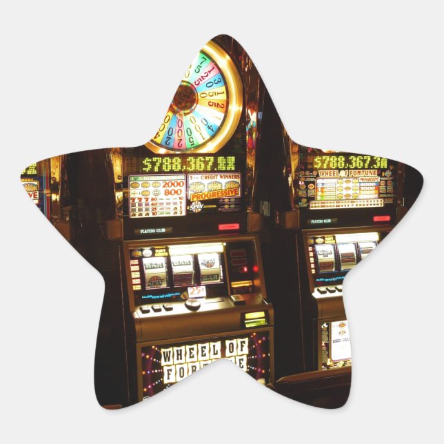 Glücksspielmaschine ein bewaffnetes Bandit-Geld La Stern-Aufkleber (Vorderseite)