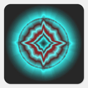 Glückssterne auf schwarz quadratischer aufkleber