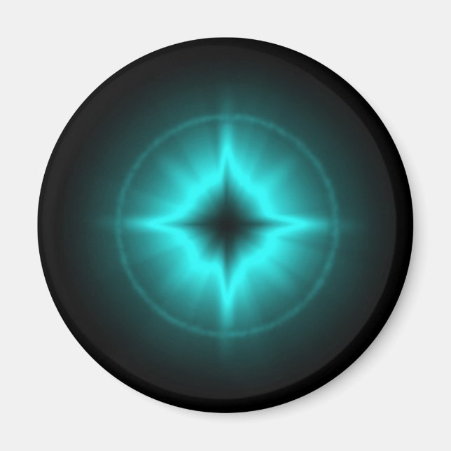 Glückssterne mintgrün schwarz Artdeco Magnet (Vorne)