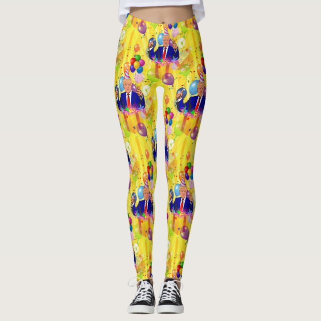 Glückstag Donald Trump Leggings (Vorderseite)
