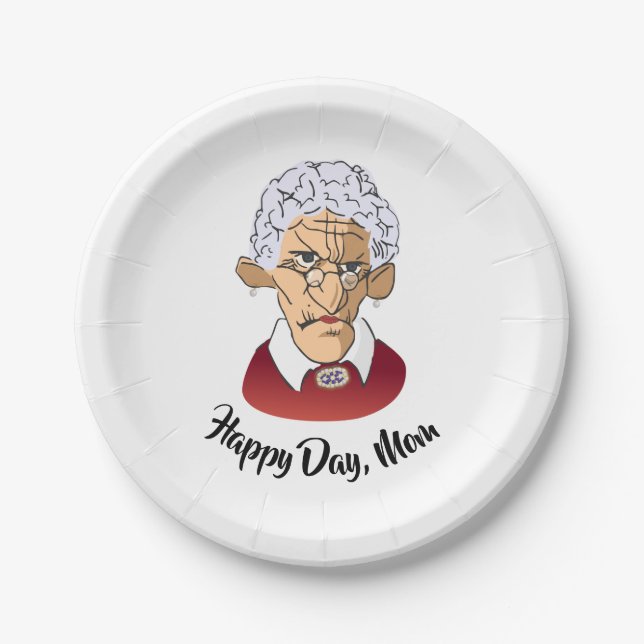 Glückstag, Mama Muttertag Spaß Pappteller (Vorderseite)