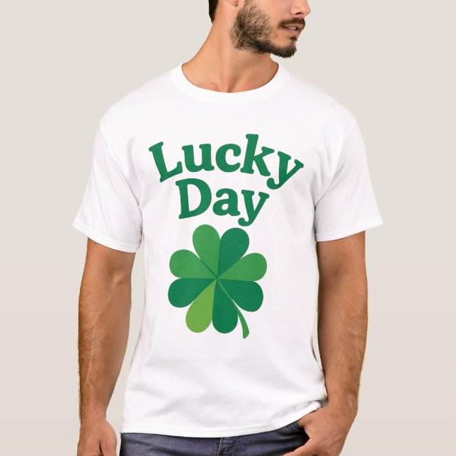 Glückstag Vierblättriges Kleeblatt St. Patrick's D T-Shirt (Vorderseite)