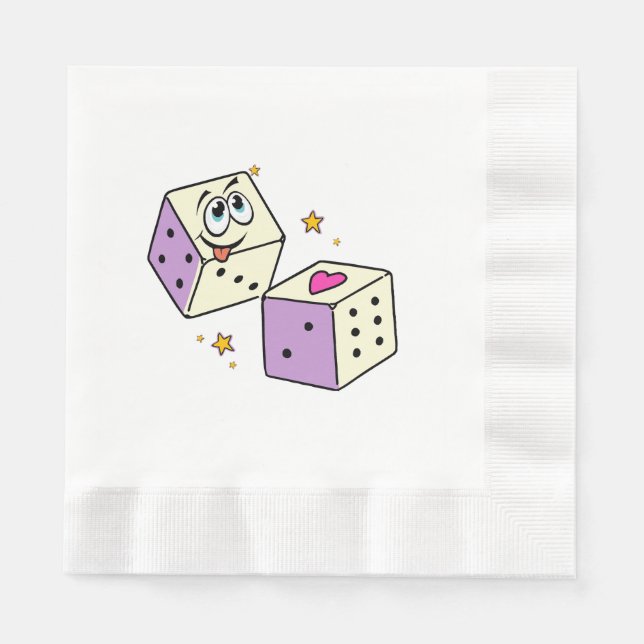 Glückswürfel Serviette (Vorderseite)