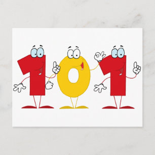 Glückszahl 101 postkarte