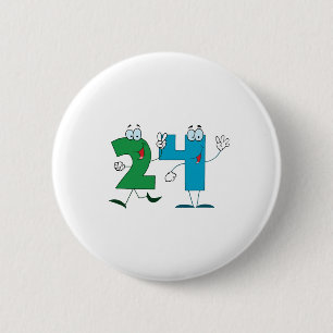 Glückszahl 24 button