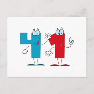 Glückszahl 41 postkarte