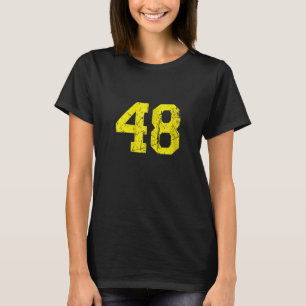 Glückszahl #48 Gelber Vintage Sportler Fan T-Shirt