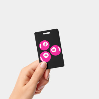 Glückszahl 4 rosa Bälle Ausweis