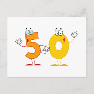 Glückszahl 50 postkarte