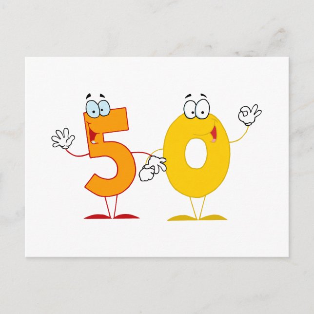 Glückszahl 50 postkarte (Vorderseite)