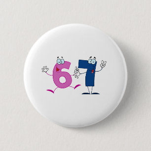 Glückszahl 67 button