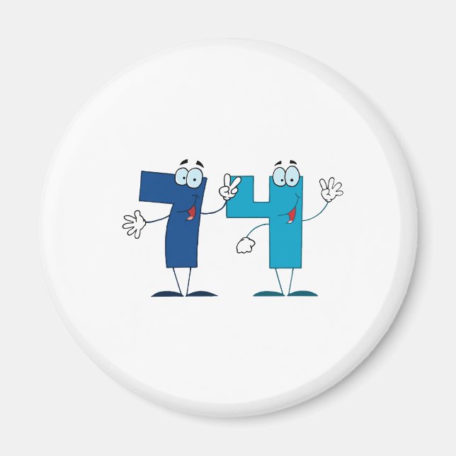 Glückszahl 74 magnet (Vorne)