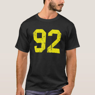 Glückszahl #92 Gelber Vintage Sportler Fan T-Shirt