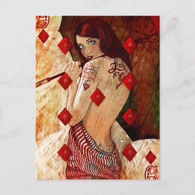 Glückszahl 9 postkarte (Vorderseite)