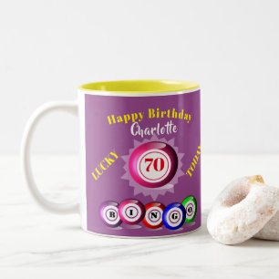 Glückszahl Bingo Thema Geburtstag Zwei-Tone-Kaffe Zweifarbige Tasse