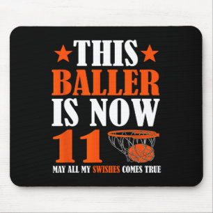 Glückwunsch 11. Geburtstag 11 Jahre alter Basketba Mousepad