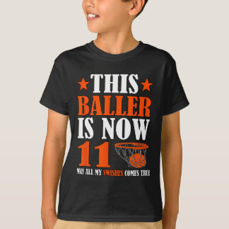 Glückwunsch 11. Geburtstag 11 Jahre alter Basketba T-Shirt