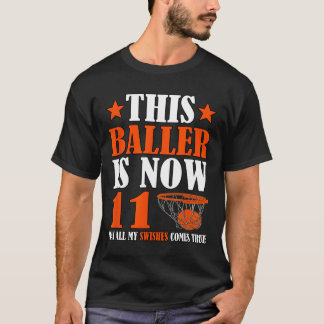 Glückwunsch 11. Geburtstag 11 Jahre alter Basketba T-Shirt