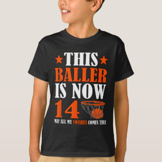 Glückwunsch 14. Geburtstag 14 Jahre alter Basketba T-Shirt