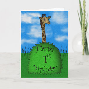 Glückwunsch 1. Geburtstagskarte Giraffe, niedlich Karte