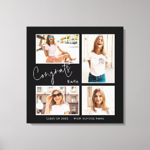 Glückwunsch 2024 Absolvent 4 Schwarzer Name Leinwanddruck