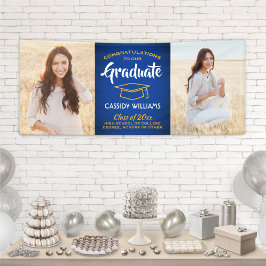 Glückwunsch 2 Foto Royal Blue Gold Yellow Abschlus Banner