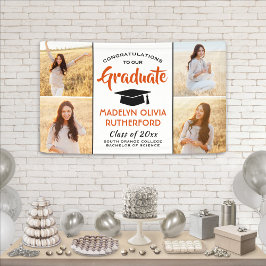 Glückwunsch 4 Foto Orange Black and White Abschlus Banner