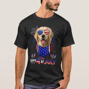 Glückwunsch 4. Juli American Flag Golden Retriever T-Shirt