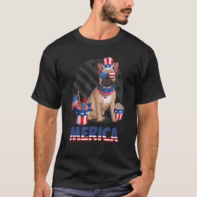 Glückwunsch 4. Juli American Flag Patriotic Franzö T-Shirt (Vorderseite)