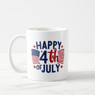 Glückwunsch 4. Juli American Flag Patriotic Kaffeetasse