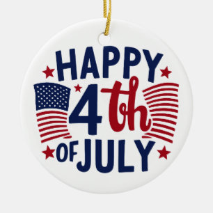 Glückwunsch 4. Juli American Flag Patriotic Keramik Ornament
