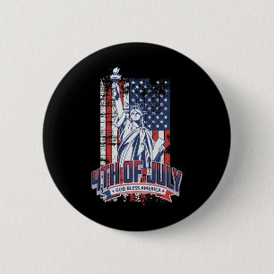 Glückwunsch 4. Juli American Flag Patriotic US Wom Button