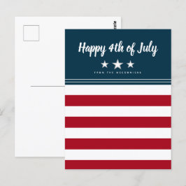 Glückwunsch 4. Juli American Flag Personalisiert Postkarte