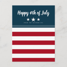 Glückwunsch 4. Juli American Flag Personalisiert Postkarte