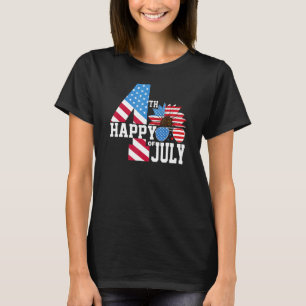 Glückwunsch 4. Juli American Sunflower Glasse T-Shirt