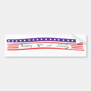 Glückwunsch 4. Juli Amerikanische Flagge Autoaufkleber