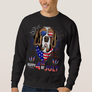 Glückwunsch 4. Juli Amerikanische Flagge St Bernar Sweatshirt