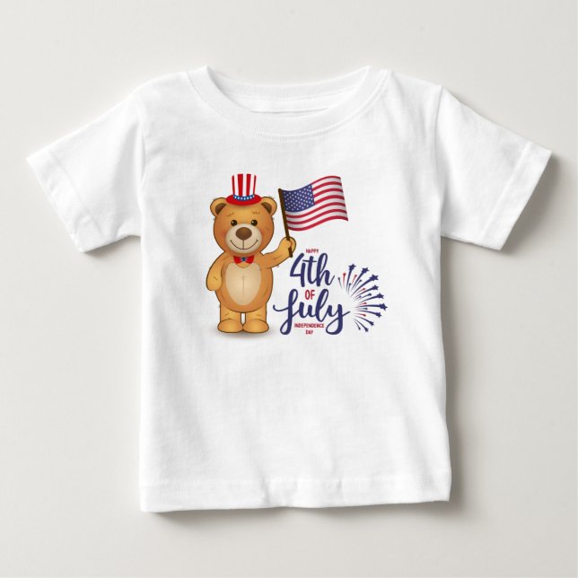 Glückwunsch 4. Juli Baby T - Shirt (Vorderseite)