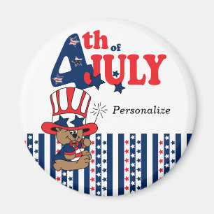 Glückwunsch 4. Juli Bär Magnet