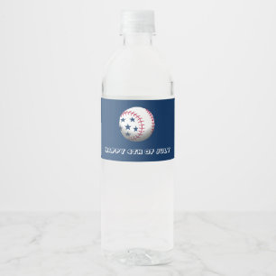Glückwunsch 4. Juli Baseball Wasserflaschenetikett