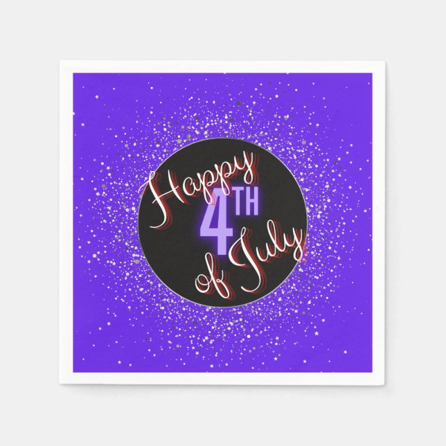 Glückwunsch 4. Juli Brilliant Red White & Blue Serviette (Vorderseite)