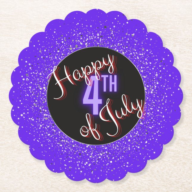 Glückwunsch 4. Juli Brilliant Red White & Blue Untersetzer (Vorderseite)