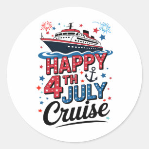 Glückwunsch 4. Juli Cruise Familie Matching Red Wh Runder Aufkleber