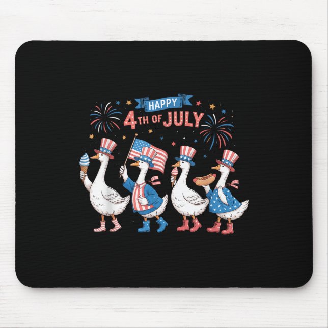 Glückwunsch 4. Juli Enten Unabhängigkeitstag Ameri Mousepad (Vorne)