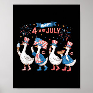 Glückwunsch 4. Juli Enten Unabhängigkeitstag Ameri Poster