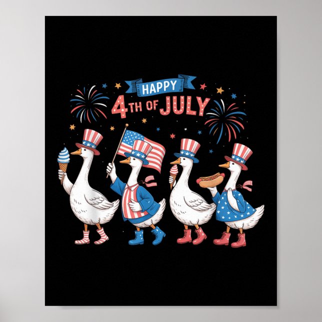 Glückwunsch 4. Juli Enten Unabhängigkeitstag Ameri Poster (Vorne)